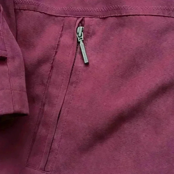 🌸3/$30🌸séquence Petite | Burgundy suede jacket with removable hood - Picture 4 of 12